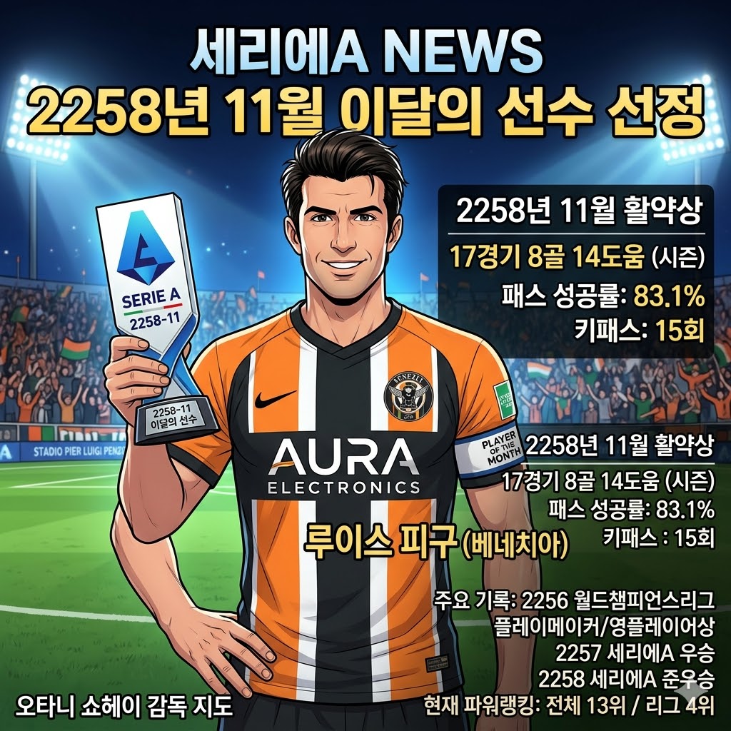 피구, 세리에A 11월의 선수! [2258] 또 다시 정상
